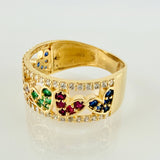 Anillo Corazones 4.1gr / T7 / Oro Amarillo 18K