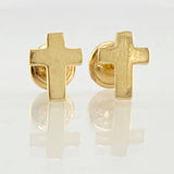 Cross Stud Earrings 0.7gr / 7.6mm 18K Yellow Gold ©