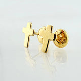 Stud Earrings Cross 0.7gr / 7.6mm Yellow Gold 18K *