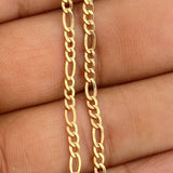 Cadena Figaro 3.9gr / 25 in / 2.46mm Oro Amarillo +1 18K %