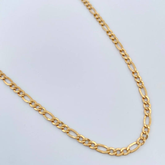 Cadena Figaro 3.9gr / 25 in / 2.46mm Oro Amarillo +1 18K %