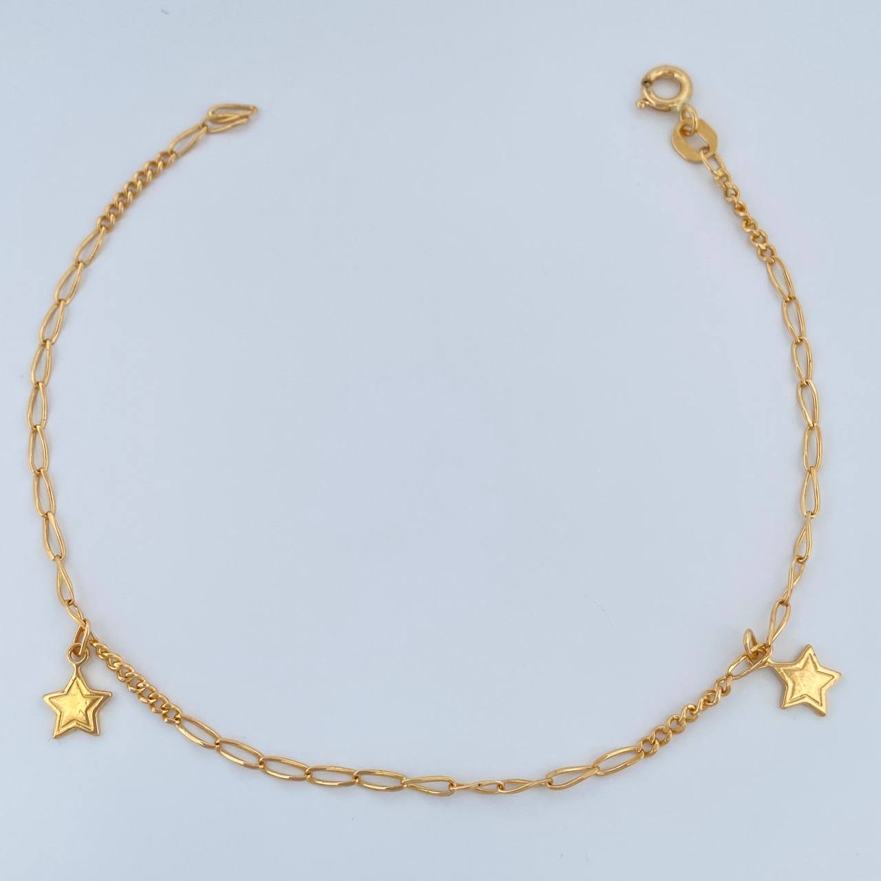 Pulso Espiga Estrellas 1.95gr / 7 1/2 in / Oro Amarillo +3 18K %