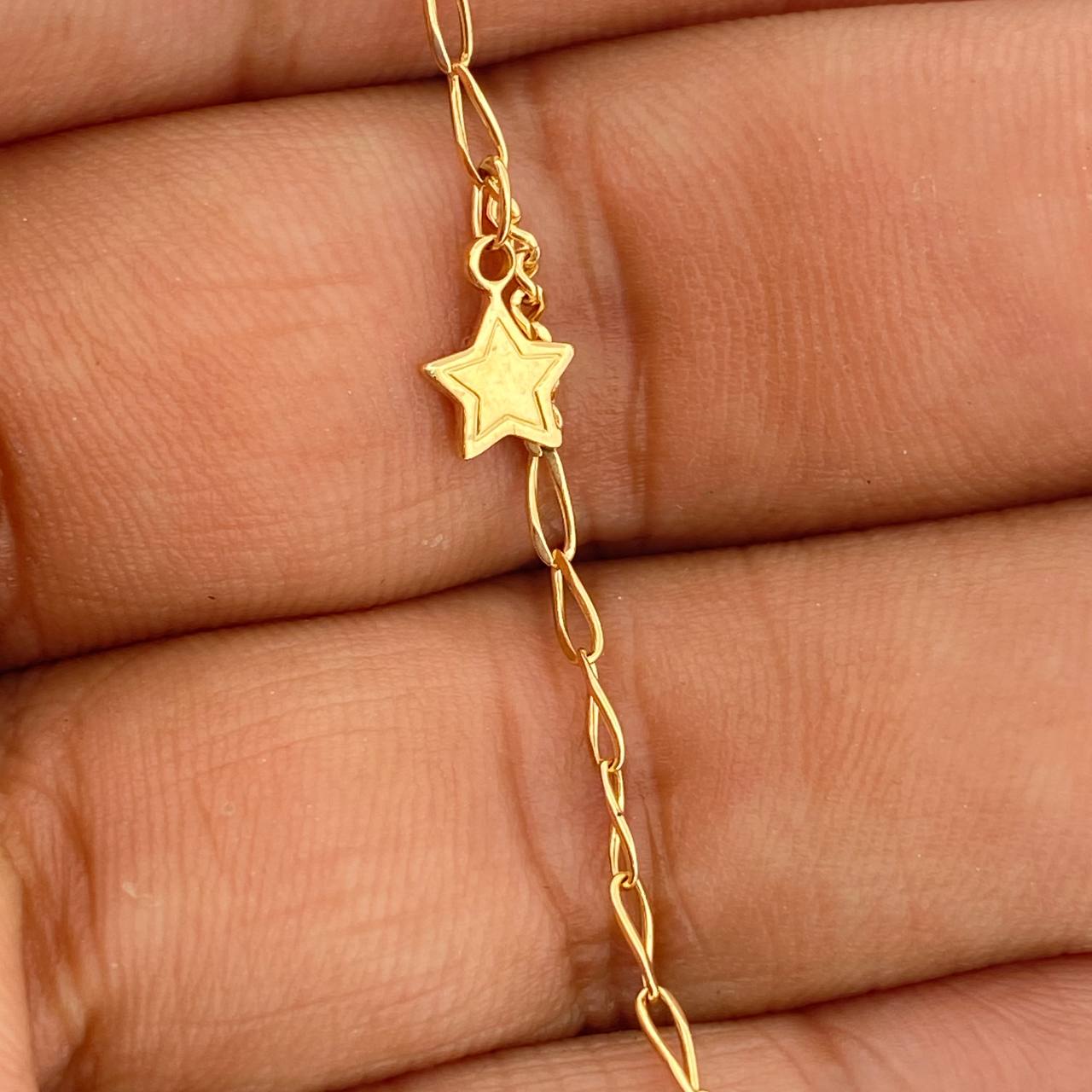 Pulso Espiga Estrellas 1.95gr / 7 1/2 in / Oro Amarillo +3 18K %