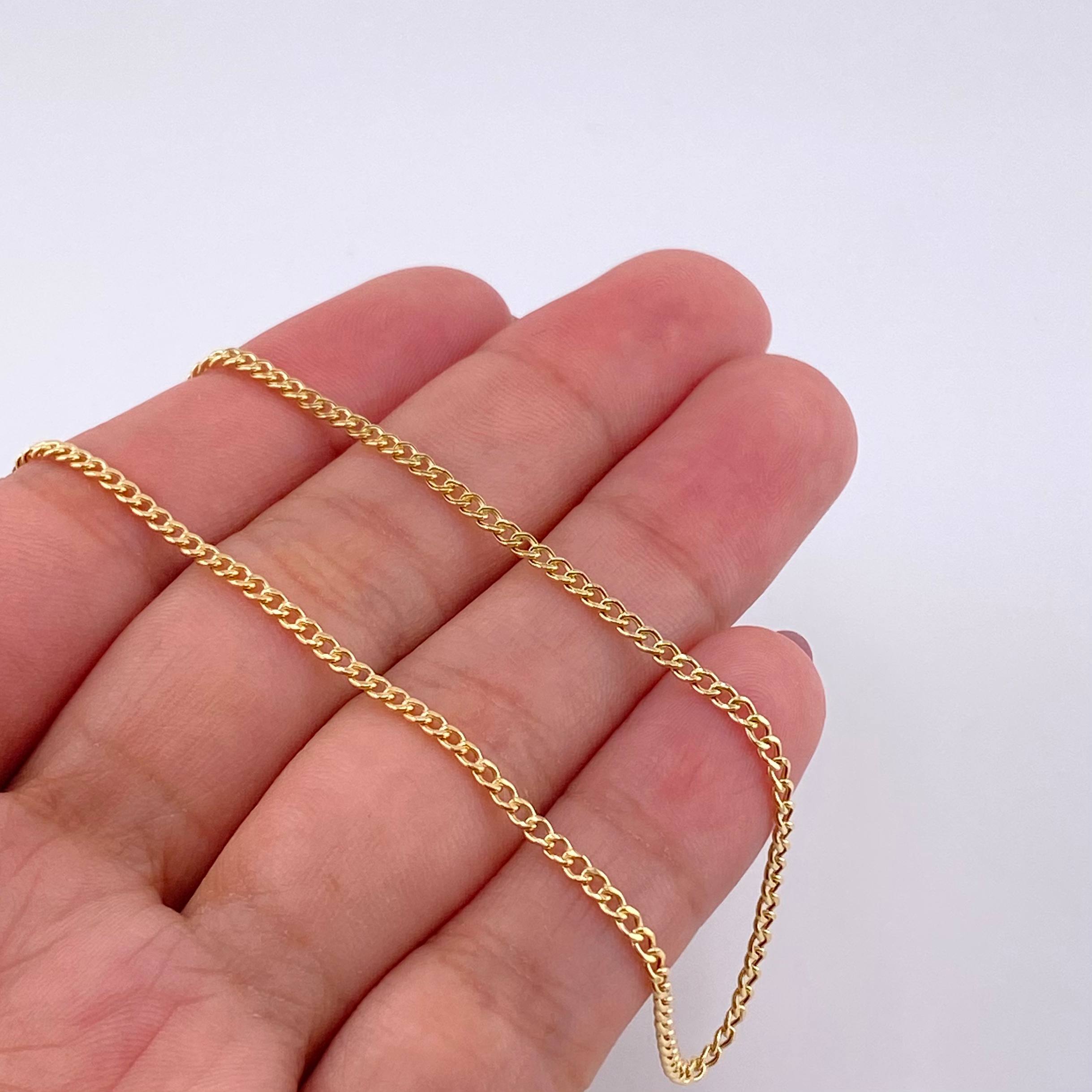 Cadena Cubana 1.7g / 20 in / 1.9mm Oro Amarillo 18K