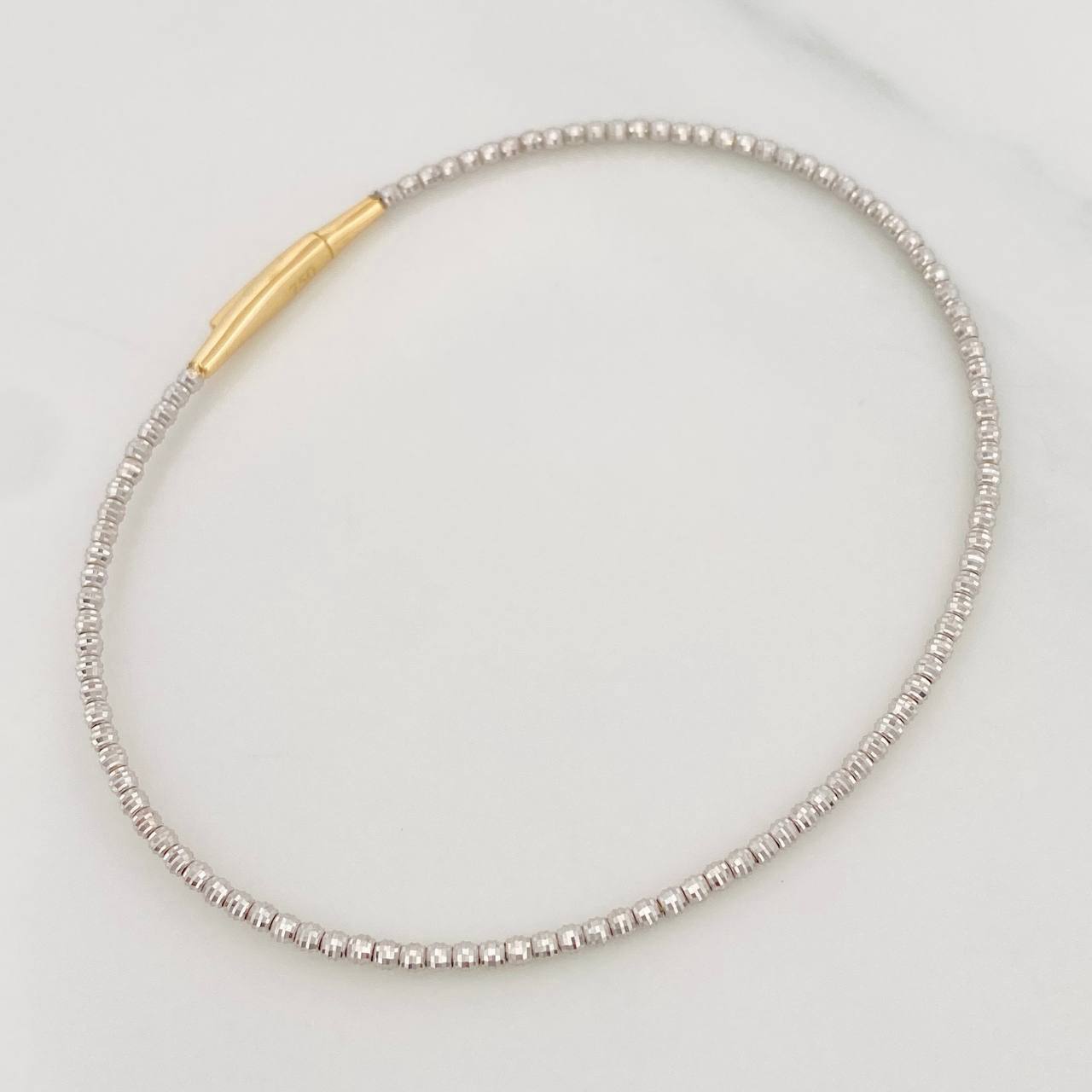 Diamond Cut Hoop Bracelet 2.55 g / 6 3/4 in / 1.65 mm 18K White Gold