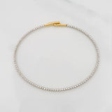 Diamond Cut Hoop Bracelet 2.55 g / 6 3/4 in / 1.65 mm 18K White Gold