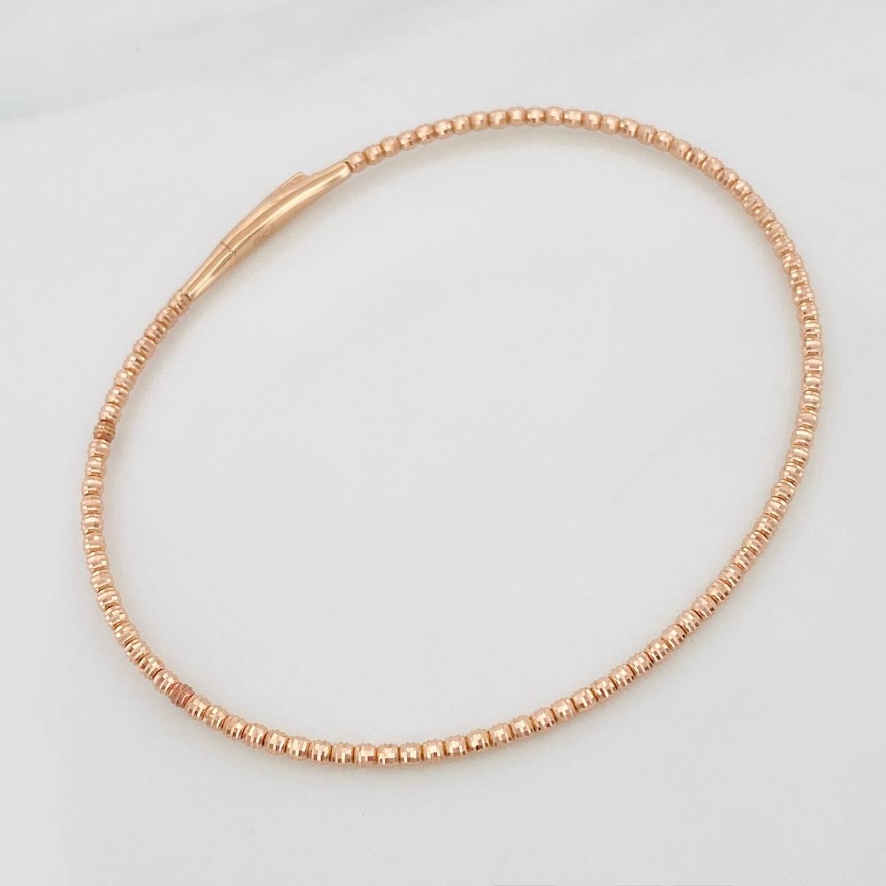 Diamond Cut Hoop Bracelet 2.75 g / 6 3/4 in / 1.65 mm 18K Rose Gold