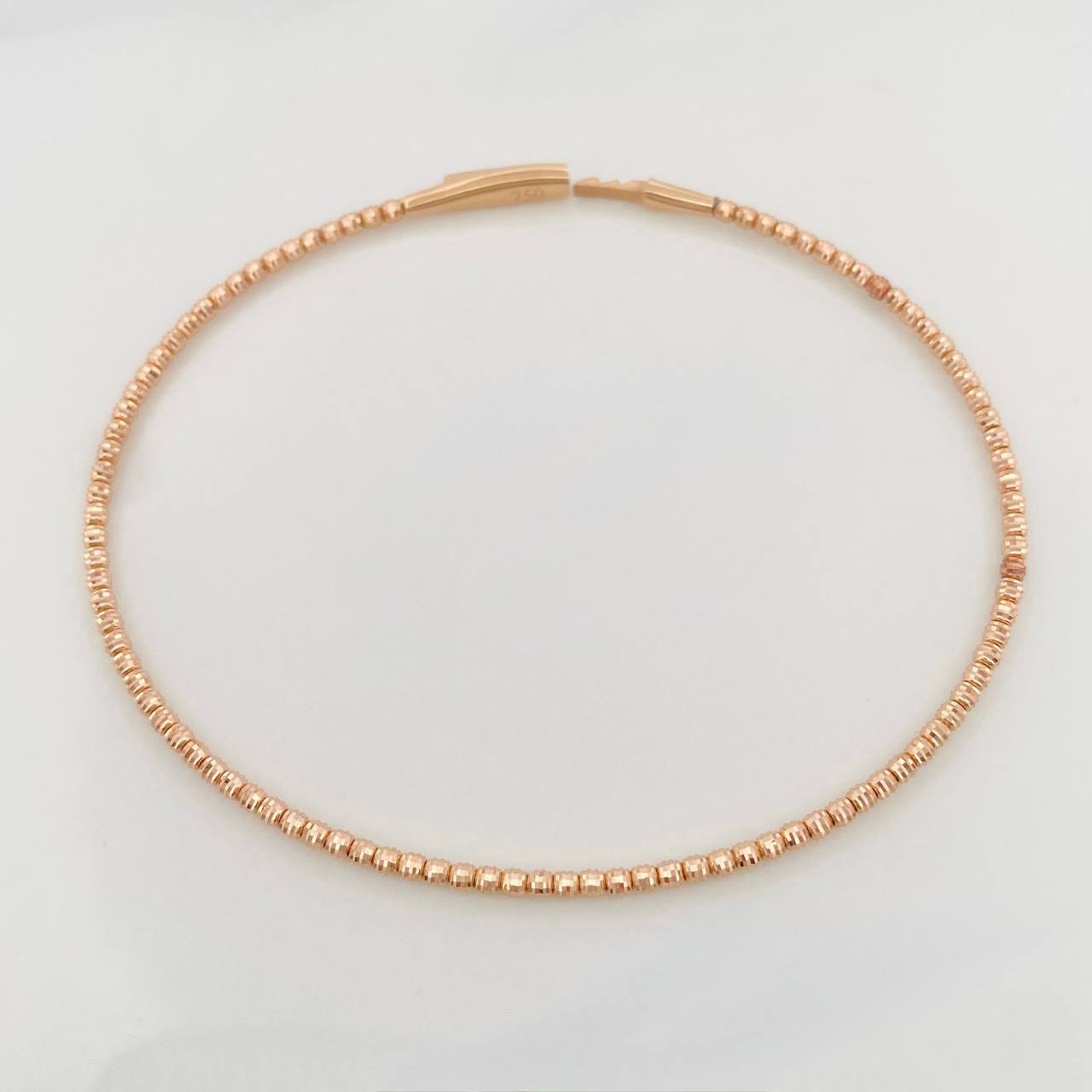 Diamond Cut Hoop Bracelet 2.75 g / 6 3/4 in / 1.65 mm 18K Rose Gold