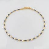 Diamond Cut Hoop Bracelet 2.85 g / 6 3/4 in / 1.65 mm Two-Tone Black Yellow 18K Gold
