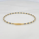 Diamond Cut Hoop Bracelet 2.85 g / 6 3/4 in / 1.65 mm Two-Tone Black Yellow 18K Gold
