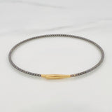 Diamond Cut Bracelet Hoop 2.75 g / 7 in / 1.7 mm Two-Tone Black Yellow 18K