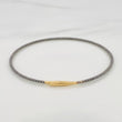 Diamond Cut Bracelet 2.75 g / 6 3/4 in / 1.7 mm Two-Tone Black Yellow Gold 18K