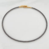 Diamond Cut Bracelet 2.75 g / 6 3/4 in / 1.7 mm Two-Tone Black Yellow Gold 18K