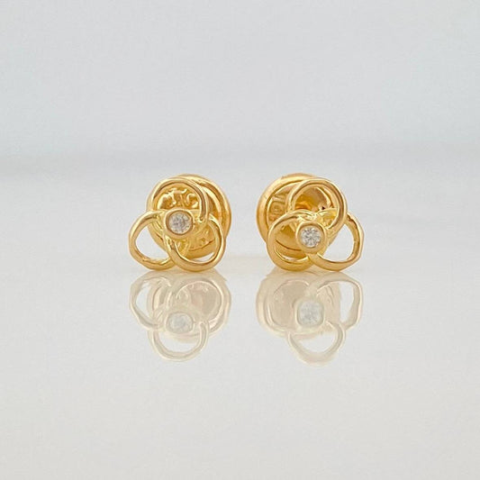 Stud Earrings Spiral Flower 0.75 g / in / 5.7 mm Yellow Gold 18K