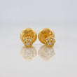 Stud Earrings Bead Golden 0.8 g / in / 3.4 mm Yellow Gold 18K