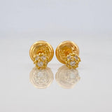 Stud Earrings Bead Golden 0.8 g / in / 3.4 mm Yellow Gold 18K