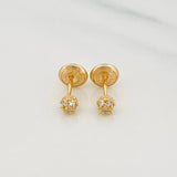 Stud Earrings Bead Golden 0.8 g / in / 3.4 mm Yellow Gold 18K