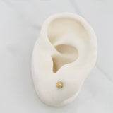 Stud Earrings Bead Golden 0.8 g / in / 3.4 mm Yellow Gold 18K