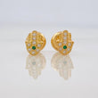 Stud Earrings Hamsa Hand 0.8 g / in / 6.6 mm Yellow Gold 18K