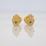 Stud Earrings Hamsa Hand 0.8 g / in / 6.6 mm Yellow Gold 18K
