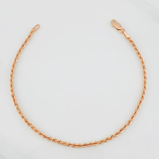 Pulso Lazo 1.5g / 7 1/2 in / 2.15mm Oro Rosa 18K