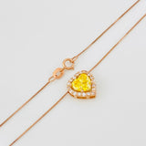 Cadena Veneciana Corazon Moisanita 1.68 qts 2.15g / 18 in / 0.6mm Oro Rosa 18K