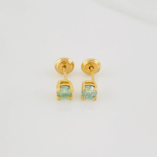 Topos Cuatro Garras Moisanita 33 pts 1.15g / in / 4.5mm Oro Amarillo 18K