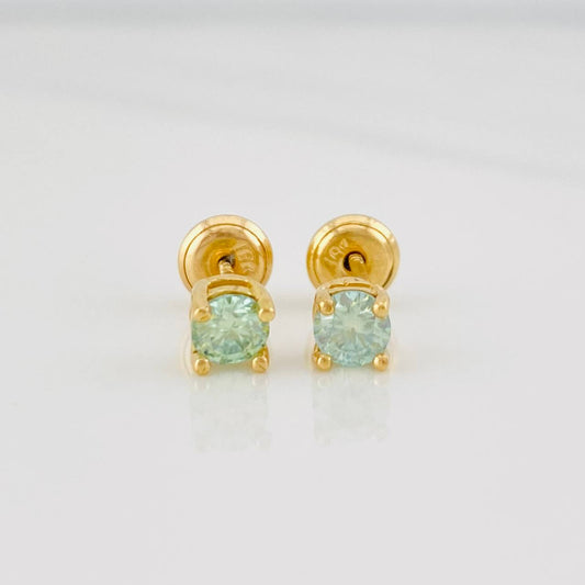 Topos Cuatro Garras Moisanita 3.3 qts 1.2g / in / 4.5mm Oro Amarillo 18K