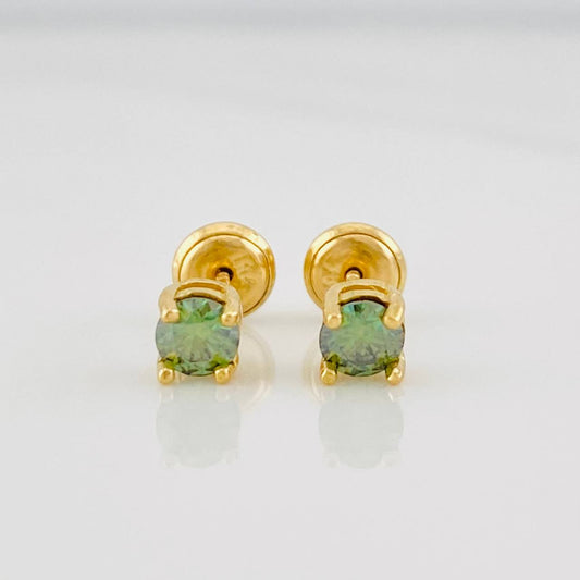 Topos Cuatro Garras Moisanita 33 pts 1.2g / in / 4.5mm Oro Amarillo 18K