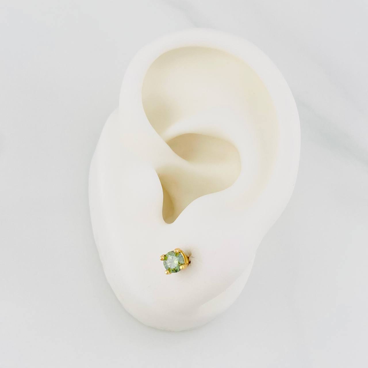 Topos Cuatro Garras Moisanita 33 pts 1.2g / in / 4.5mm Oro Amarillo 18K