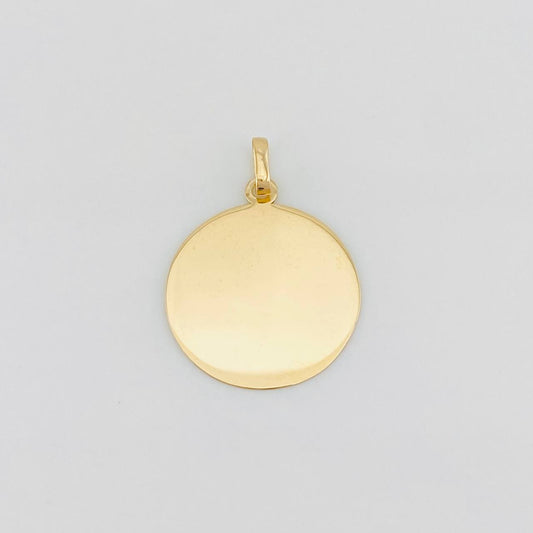 Pendant Circular Plate 0.95g / 3/4 in Yellow Gold 18K