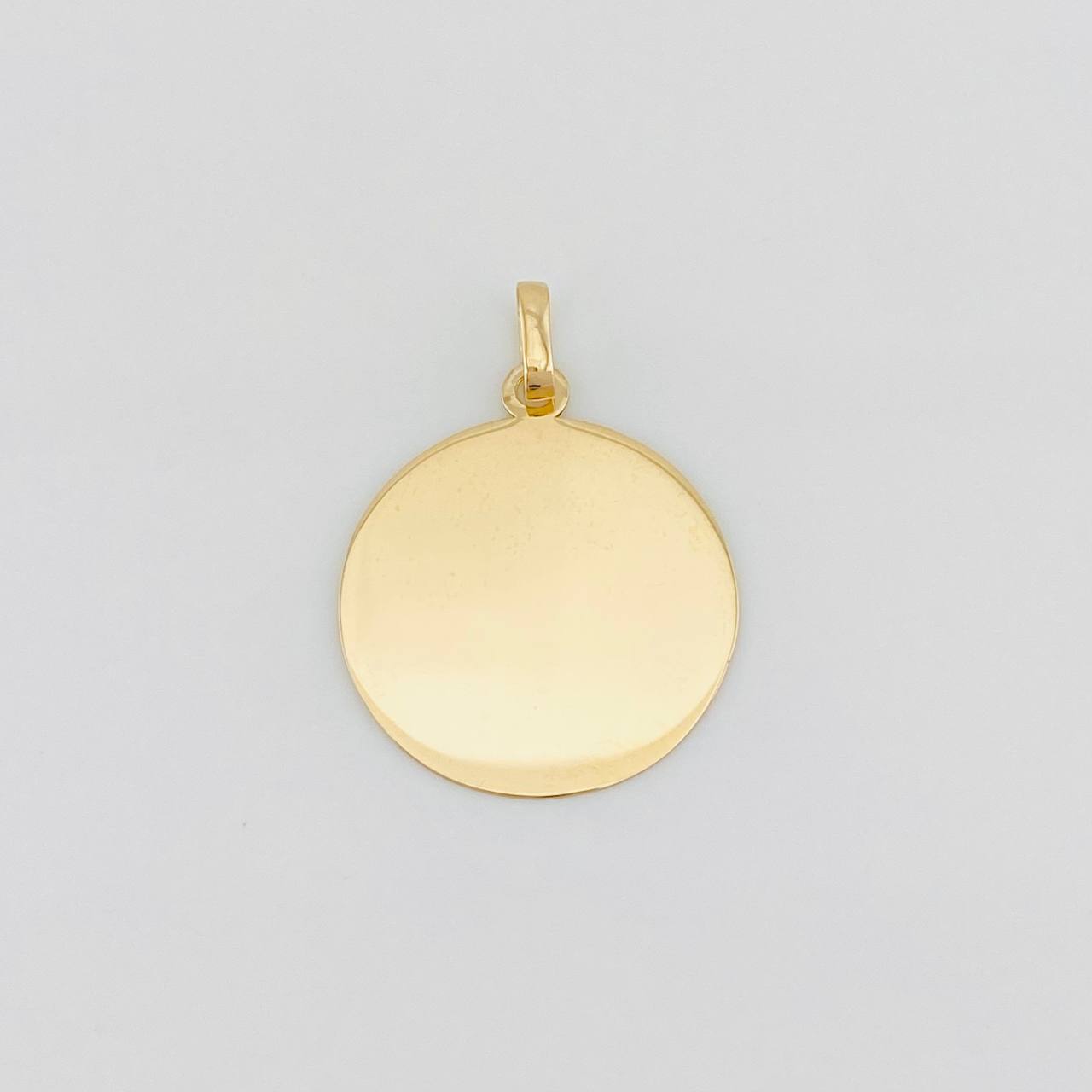 Dije Placa Circular 0.95g / 1 in Oro Amarillo 18K