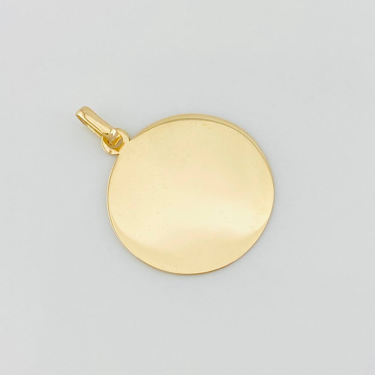Dije Placa Circular 0.95g / 1 in Oro Amarillo 18K