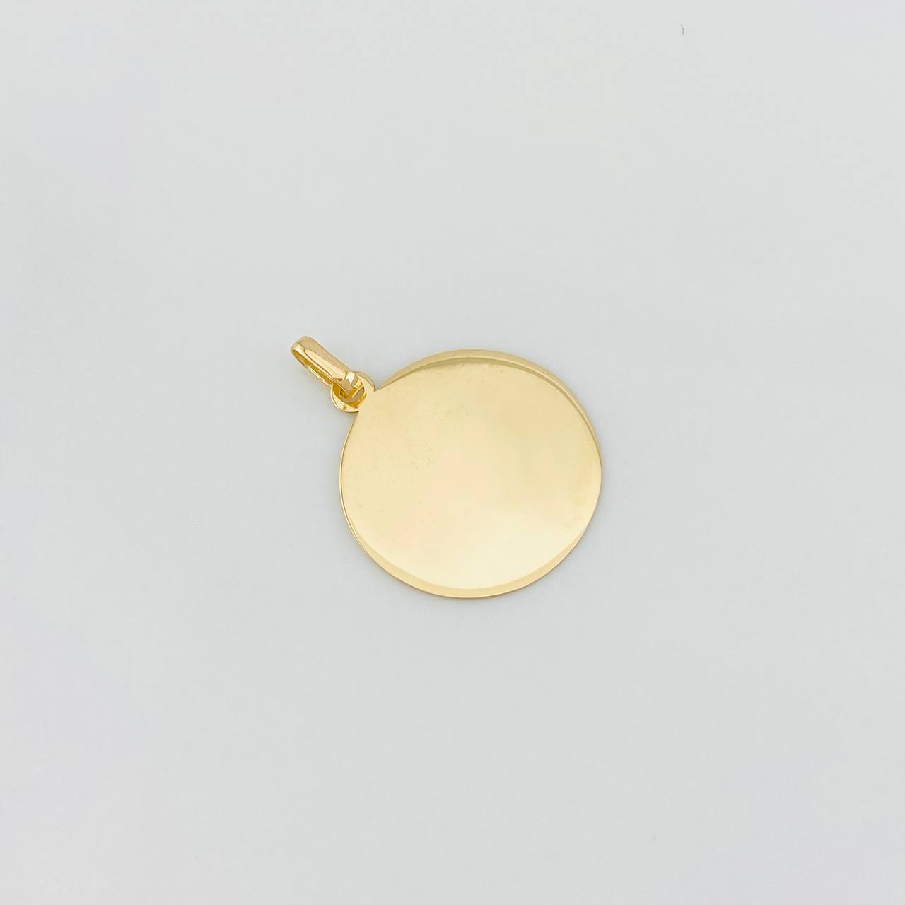 Dije Placa Circular 1g / 1 in Oro Amarillo 18K