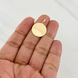 Dije Placa Circular 0.95g / 1 in Oro Amarillo 18K