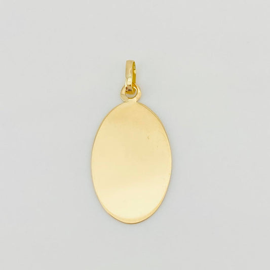 Pendant Oval Plate 0.9g / 1 in Yellow Gold 18K