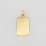 Pendant Rectangular Oval Plate 0.95g / 1 in Yellow Gold 18K