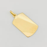 Pendant Rectangular Oval Plate 0.95g / 1 in Yellow Gold 18K