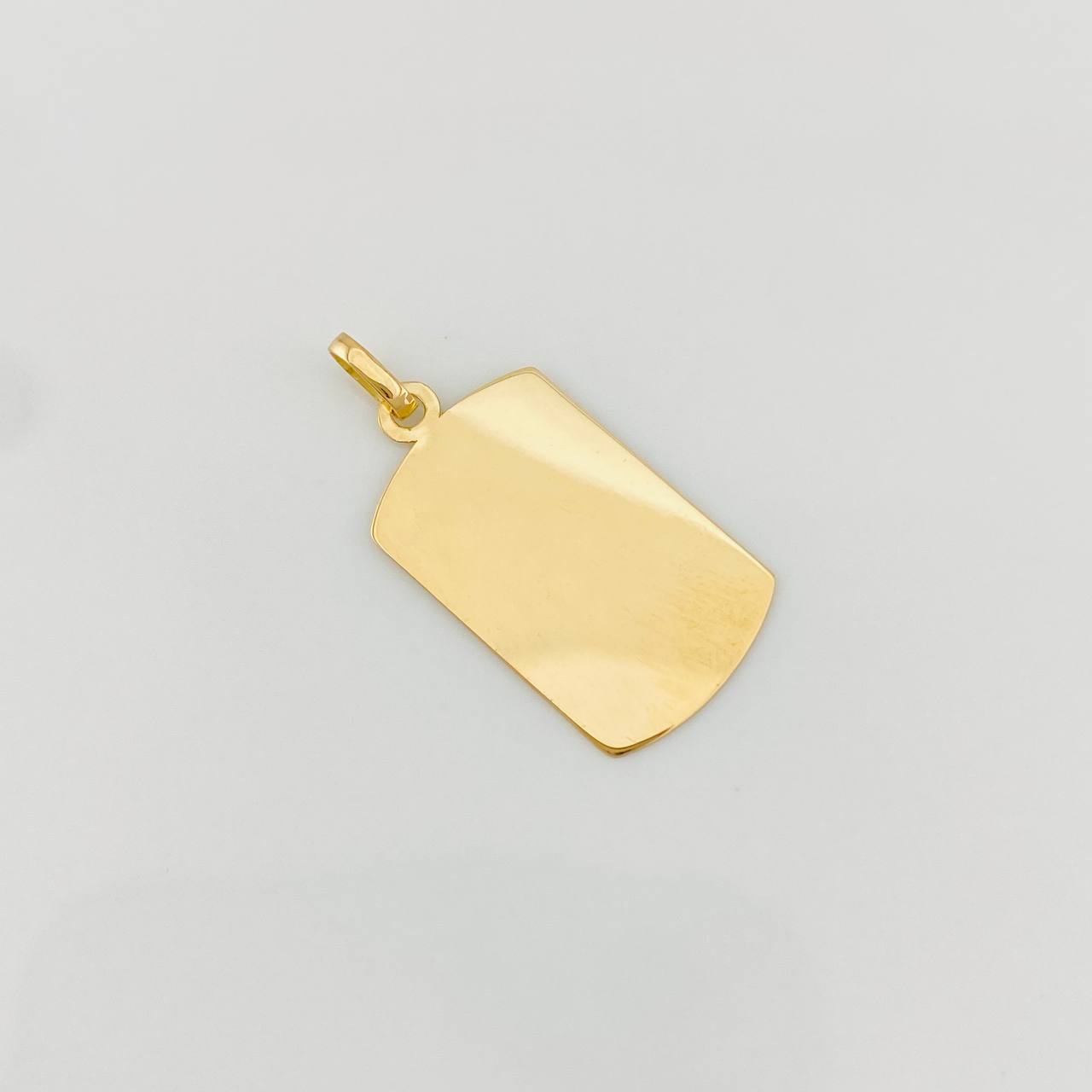 Pendant Rectangular Oval Plate 0.95g / 1 in Yellow Gold 18K