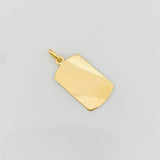 Pendant Rectangular Oval Plate 0.95g / 1 in Yellow Gold 18K