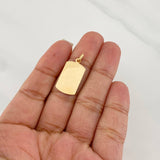 Pendant Rectangular Oval Plate 0.95g / 1 in Yellow Gold 18K