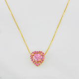 Cadena Veneciana Corazon Moisanita 1.18 qts 2.9g / 18 in / 0.7mm Oro Amarillo 18K