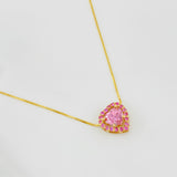 Cadena Veneciana Corazon Moisanita 1.18 qts 2.9g / 18 in / 0.7mm Oro Amarillo 18K