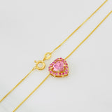 Cadena Veneciana Corazon Moisanita 1.18 qts 2.9g / 18 in / 0.7mm Oro Amarillo 18K