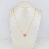 Cadena Veneciana Corazon Moisanita 1.18 qts 2.9g / 18 in / 0.7mm Oro Amarillo 18K