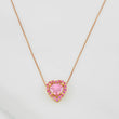 Cadena Veneciana Corazon Moisanita 1.18 qts 2.2g / 18 in / 0.7mm Dos Oros Amarillo Rosa 18K