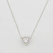 Cadena Veneciana Corazon Moisanita 1.18 qts 2.25g / 18 in / 0.7mm Oro Blanco 18K