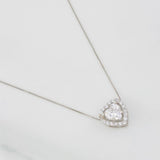 Cadena Veneciana Corazon Moisanita 1.18 qts 2.25g / 18 in / 0.7mm Oro Blanco 18K