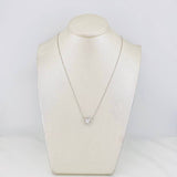 Cadena Veneciana Corazon Moisanita 1.18 qts 2.25g / 18 in / 0.7mm Oro Blanco 18K