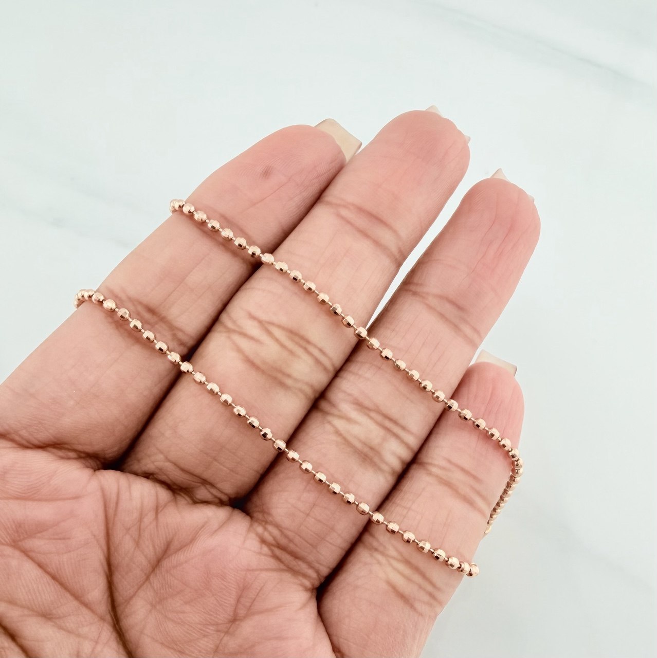 Diamond Cut Military Chain 7.95 g / 23 3/4 in / 1.65 mm 18K Rose Gold